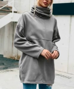 Flash Sale ⌛ CELLABIE Gray Pocket Turtleneck Tunic - 👩 Women ⌛ -CELLABIE shop zu100297396 alt 3 tm1633632394