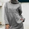 Flash Sale ⌛ CELLABIE Gray Pocket Turtleneck Tunic - 👩 Women ⌛ -CELLABIE shop zu100297396 main tm1633632394