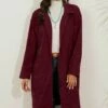 Best Sale 🎁 CELLABIE Red Corduroy Longline Button-Up Jacket - 👩 Women 🛒 -CELLABIE shop zu100679569 main tm1634665088