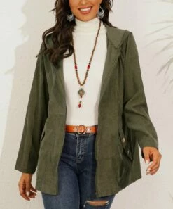 Best reviews of 🌟 CELLABIE Army Corduroy Zip-Up Hoodie - 👩 Women ❤️ -CELLABIE shop zu100683307 alt 1 tm1634665008