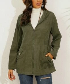 Best reviews of 🌟 CELLABIE Army Corduroy Zip-Up Hoodie - 👩 Women ❤️ -CELLABIE shop zu100683307 alt 2 tm1634665008