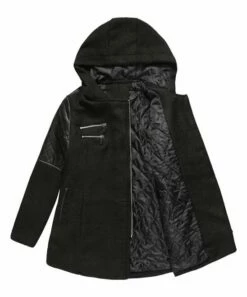 Wholesale 👏 CELLABIE Black Hooded Quilted-Panel Asymmetrical-Zip Jacket - 👩 Women 👏 -CELLABIE shop zu100971448 alt 3 tm1635532596