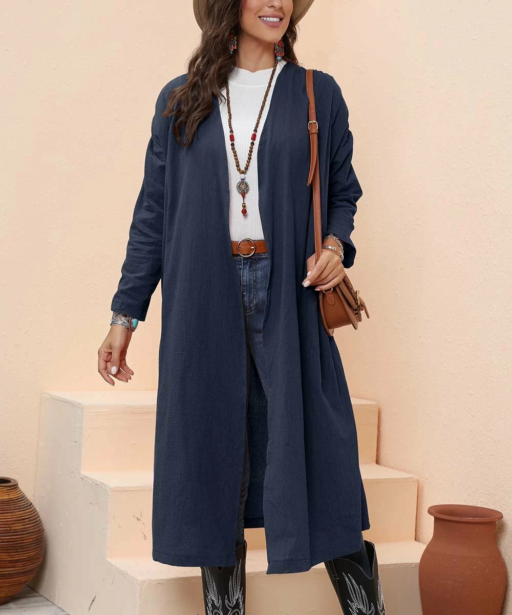 Discount 🛒 CELLABIE Navy Belted Pocket Duster - 👩 Women 😀 4 Discount 🛒 CELLABIE Navy Belted Pocket Duster - 👩 Women 😀 - Image 2