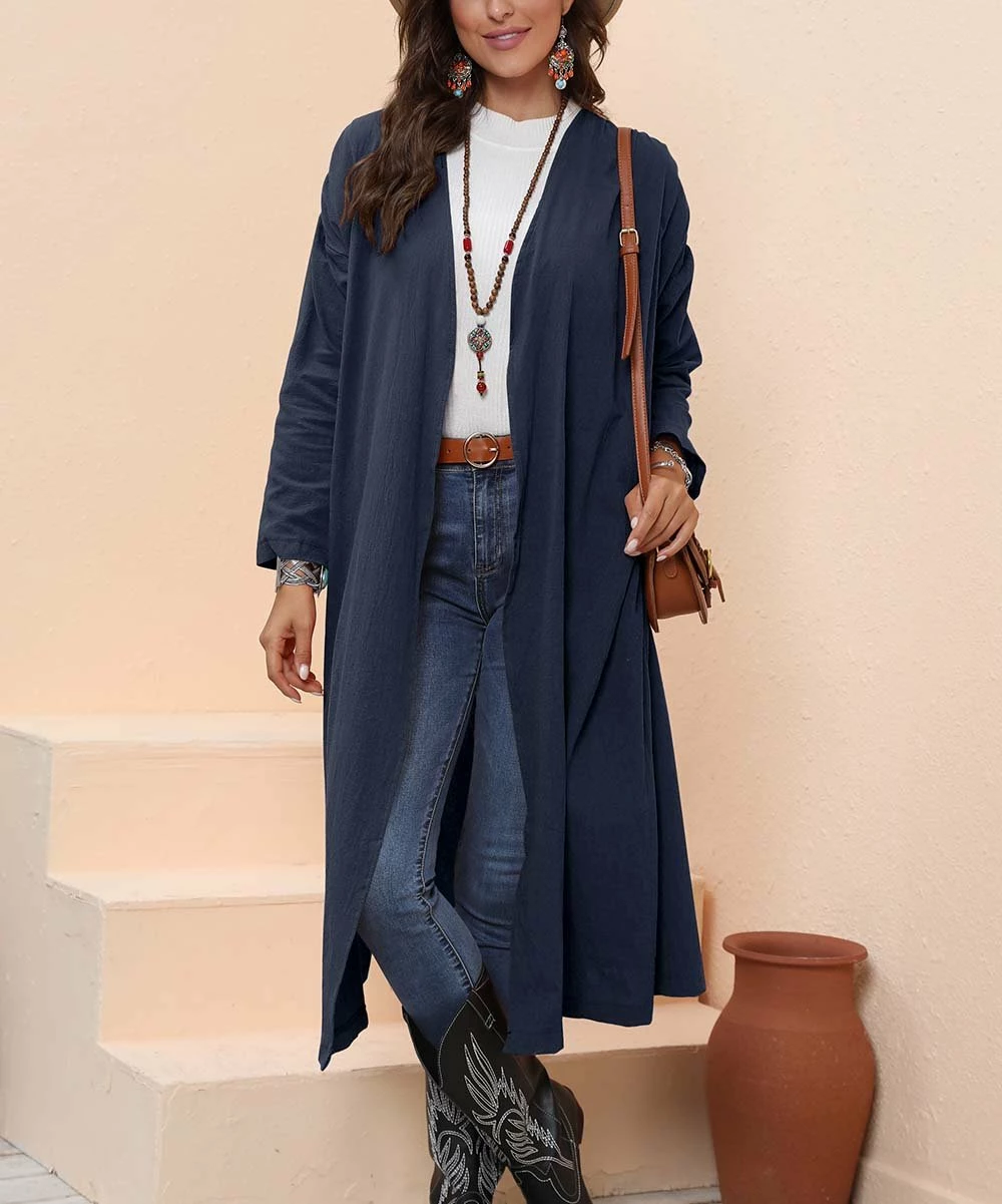 Discount 🛒 CELLABIE Navy Belted Pocket Duster - 👩 Women 😀 5 Discount 🛒 CELLABIE Navy Belted Pocket Duster - 👩 Women 😀 - Image 3