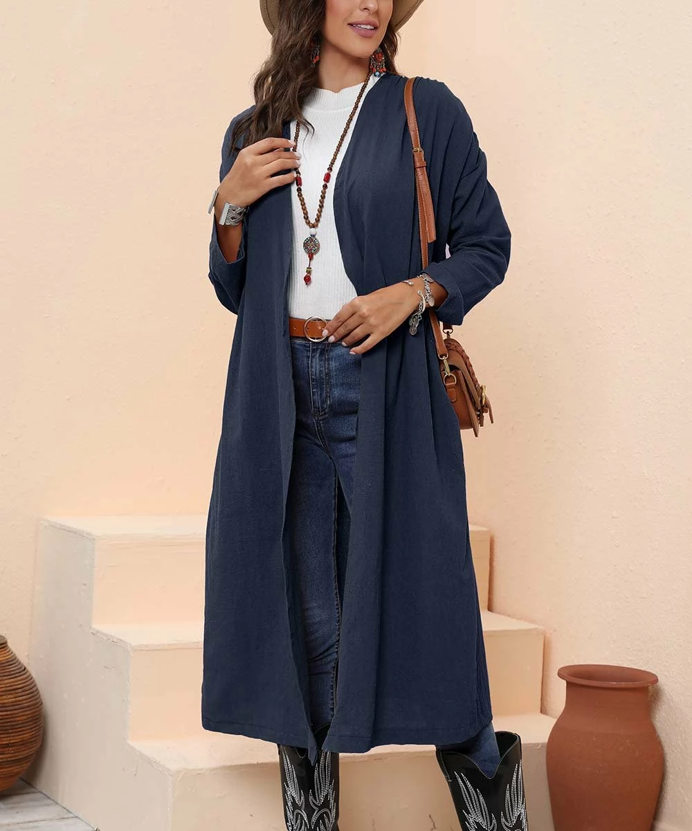 Discount 🛒 CELLABIE Navy Belted Pocket Duster - 👩 Women 😀 6 Discount 🛒 CELLABIE Navy Belted Pocket Duster - 👩 Women 😀 - Image 4