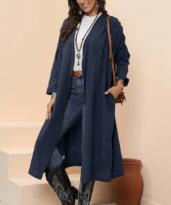 Discount 🛒 CELLABIE Navy Belted Pocket Duster - 👩 Women 😀 11 Discount 🛒 CELLABIE Navy Belted Pocket Duster - 👩 Women 😀 -CELLABIE shop zu101001204 alt 4 tm1635788446