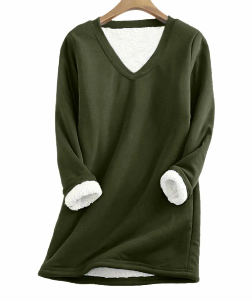 Brand new โจ CELLABIE Green & White Contrast Fleece-Lined V-Neck Tunic - ๐ฉ Women ๐คฉ 3 Brand new โจ CELLABIE Green & White Contrast Fleece-Lined V-Neck Tunic - ๐ฉ Women ๐คฉ