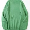 Hot Sale 🔔 CELLABIE Green Distressed Crewneck Sweater - 👩 Women 🌟 -CELLABIE shop zu102075548 main tm1639420931