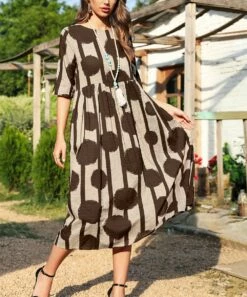 Best deal 😉 CELLABIE Coffee Circle Stripe Half-Sleeve Pocket Midi 👗 Dress - 👩 Women ✨ 10 Best deal 😉 CELLABIE Coffee Circle Stripe Half-Sleeve Pocket Midi 👗 Dress - 👩 Women ✨ -CELLABIE shop zu103585727 alt 3 tm1645651648