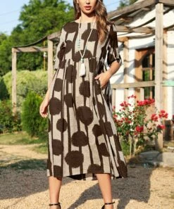 Best deal 😉 CELLABIE Coffee Circle Stripe Half-Sleeve Pocket Midi 👗 Dress - 👩 Women ✨ 11 Best deal 😉 CELLABIE Coffee Circle Stripe Half-Sleeve Pocket Midi 👗 Dress - 👩 Women ✨ -CELLABIE shop zu103585727 alt 4 tm1645651648