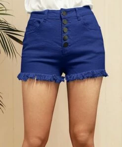 Best reviews of ⭐ CELLABIE Navy Five-Pocket Button-Front Cutoff Denim Shorts - 👩 Women 👍