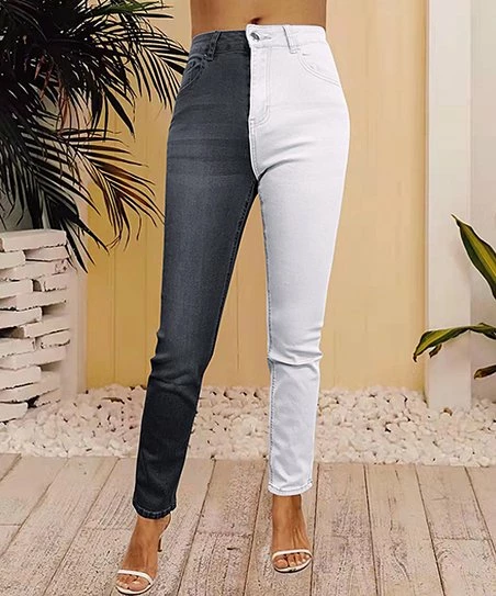 Wholesale 👏 CELLABIE Black & White Color Block Five-Pocket Skinny 👖 Jeans - 👩 Women ❤️ 3 Wholesale 👏 CELLABIE Black & White Color Block Five-Pocket Skinny 👖 Jeans - 👩 Women ❤️