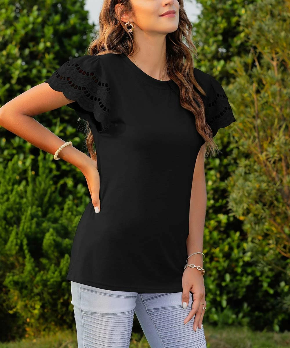 Best Pirce ๐ CELLABIE Apricot Eyelet-Accent Puff-Sleeve Top - ๐ฉ Women For Other ๐ฏ 6 Best Pirce ๐ CELLABIE Apricot Eyelet-Accent Puff-Sleeve Top - ๐ฉ Women For Other ๐ฏ - Image 4