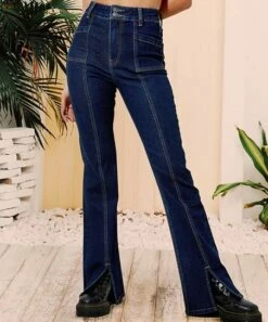 Wholesale ⭐ CELLABIE Dark Blue Seamed Bootcut 👖 Jeans - 👩 Women 👏