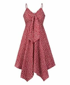 Best reviews of ⭐ CELLABIE Red & White Polka Dot Sleeveless Handkerchief 👗 Dress - 👩 Women 🎁