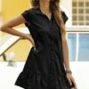 Promo 🥰 CELLABIE Black Ruffle-Hem 👕 Shirt 👗 Dress - 👩 Women 🌟 2 Promo 🥰 CELLABIE Black Ruffle-Hem 👕 Shirt 👗 Dress - 👩 Women 🌟 -CELLABIE shop zu104657162 main tm1648817254