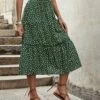 Wholesale ⌛ CELLABIE Green & White Floral Ruffle-Trim Midi 👗 Skirt - 👩 Women 🔥 -CELLABIE shop zu104863556 main tm1649349377