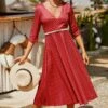 Best reviews of 😍 CELLABIE Red & White Polka Dot Three-Quarter Sleeve Midi 👗 Dress - 👩 Women 🔥 -CELLABIE shop zu105070125 main tm1649950870