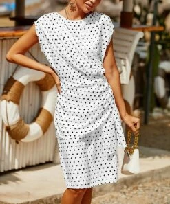 Brand new ❤️ CELLABIE White Dot Sleeveless Wrap 👗 Dress - 👩 Women 🤩