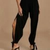 Brand new 🛒 CELLABIE Black Split-Leg Elastic-Waist Pants - 👩 Women 🔔