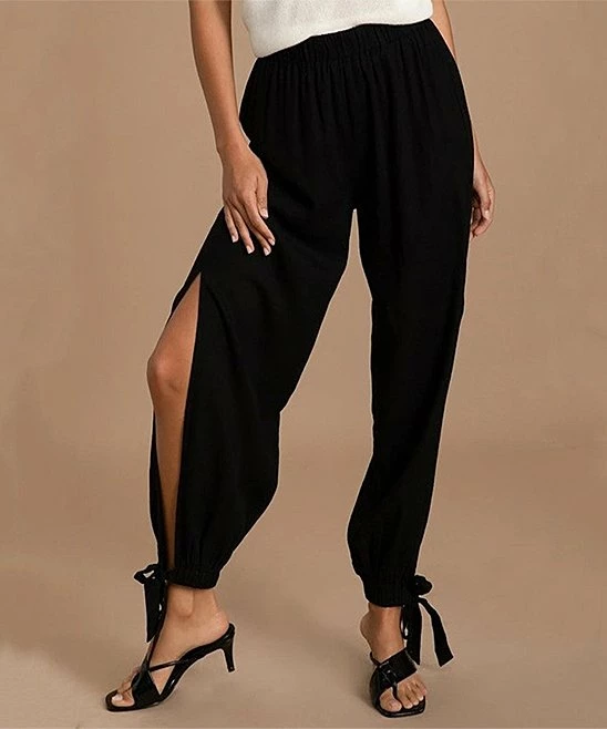 Brand new ๐ CELLABIE Black Split-Leg Elastic-Waist Pants - ๐ฉ Women ๐ 3 Brand new ๐ CELLABIE Black Split-Leg Elastic-Waist Pants - ๐ฉ Women ๐