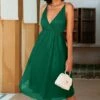 Hot Sale ๐ CELLABIE Green Strappy-Back Surplice Midi ๐ Dress - ๐ฉ Women ๐ 2 Hot Sale ๐ CELLABIE Green Strappy-Back Surplice Midi ๐ Dress - ๐ฉ Women ๐ -CELLABIE shop zu105315592 main tm1650547335