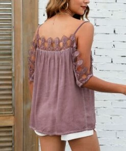 Discount ⭐ CELLABIE Pink Lace Draping Cutout Tank - 👩 Women 😉 -CELLABIE shop zu105442380 alt 2 tm1651165846