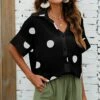 Best reviews of ✨ CELLABIE Black Polka Dot Short-Sleeve Dolman Button-Up - 👩 Women 🧨 -CELLABIE shop zu105590682 main tm1651864337