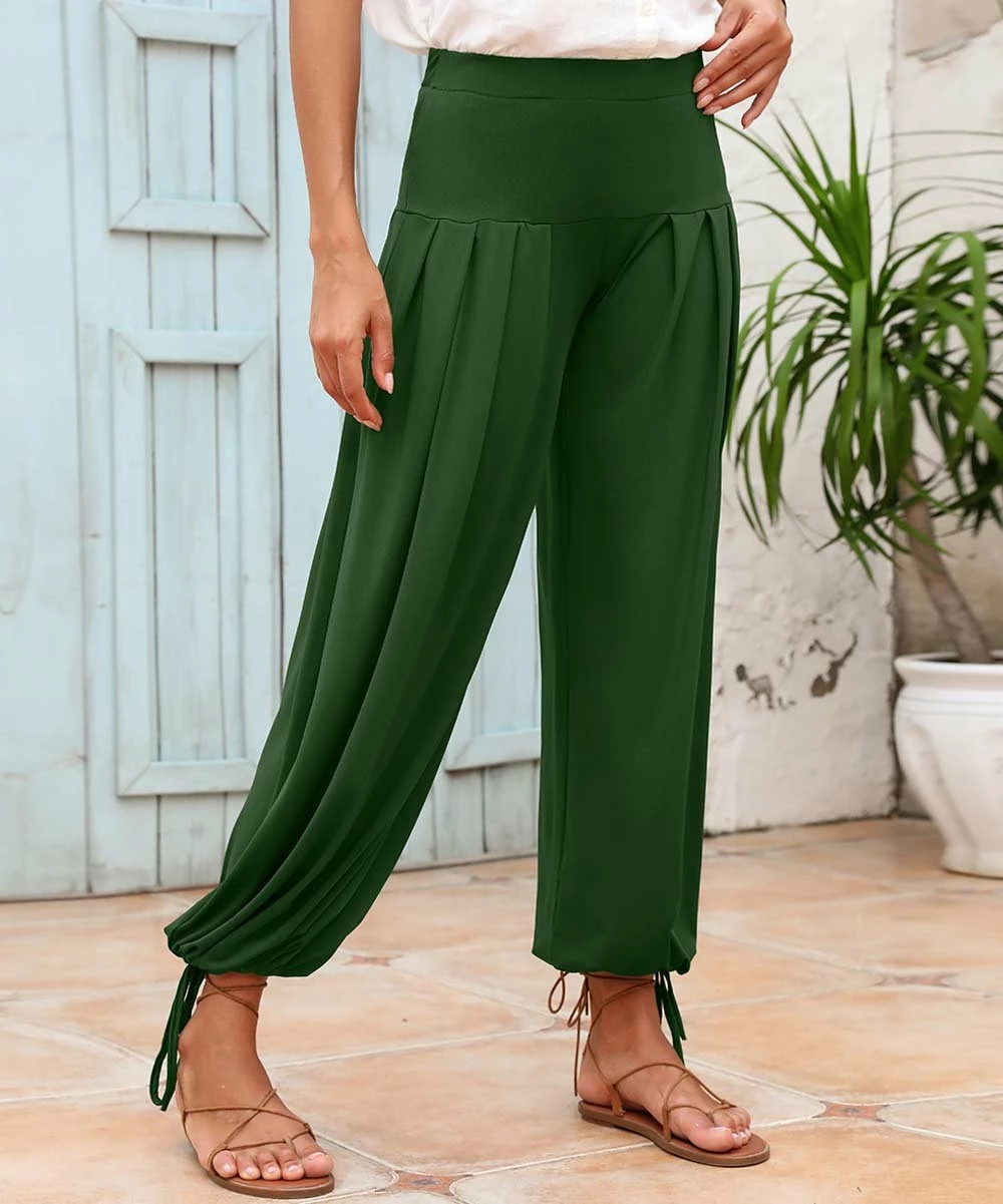 Coupon ๐ CELLABIE Green High-Waist Drawstring-Hem Harem Pants - ๐ฉ Women ๐งจ 4 Coupon ๐ CELLABIE Green High-Waist Drawstring-Hem Harem Pants - ๐ฉ Women ๐งจ - Image 2