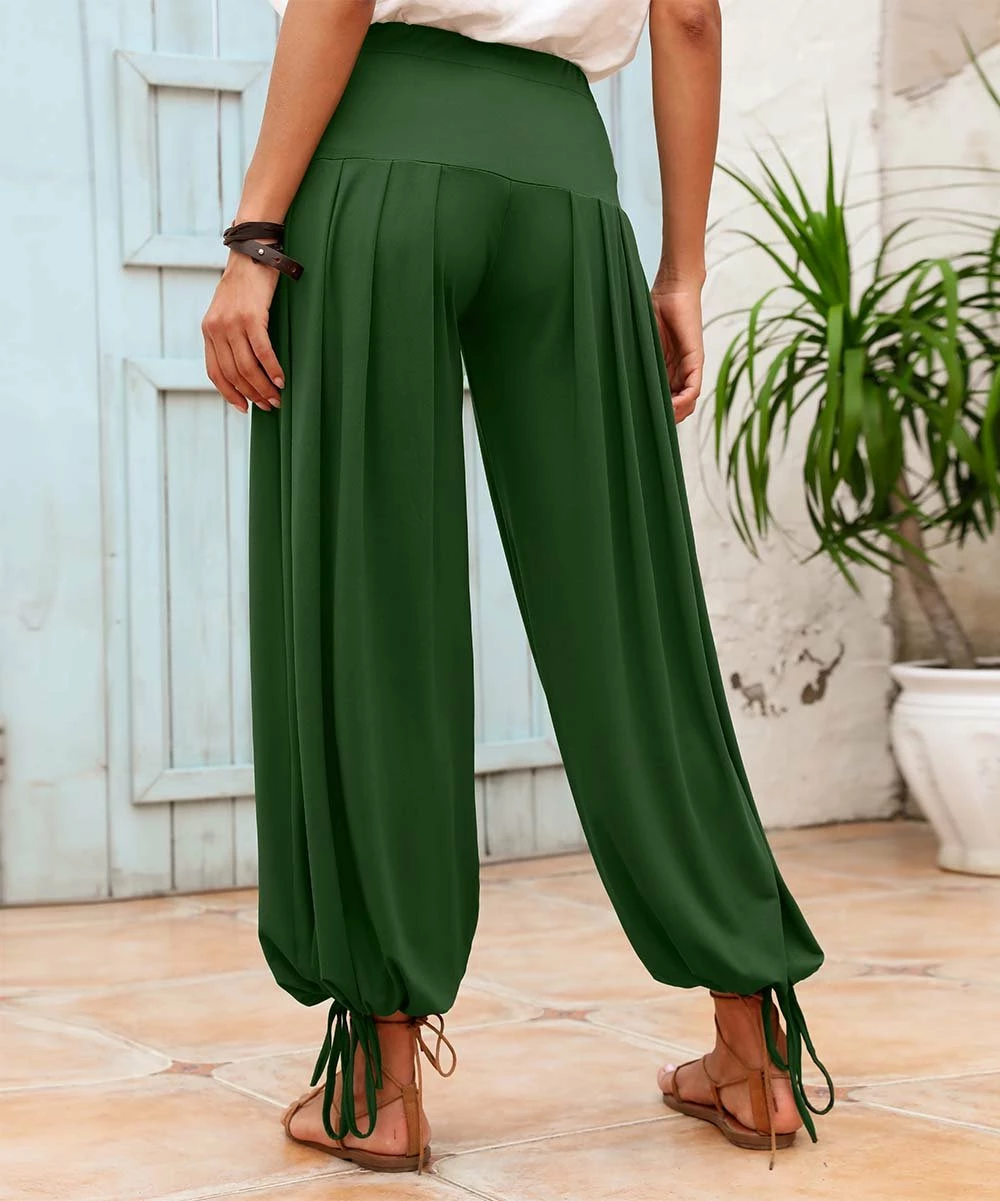 Coupon ๐ CELLABIE Green High-Waist Drawstring-Hem Harem Pants - ๐ฉ Women ๐งจ 6 Coupon ๐ CELLABIE Green High-Waist Drawstring-Hem Harem Pants - ๐ฉ Women ๐งจ - Image 4