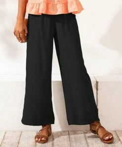 CELLABIE shop 5 Top 10 🔥 CELLABIE Black Wide-Leg Pants - 👩 Women 🌟