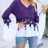 Best Pirce 🔥 CELLABIE Purple Crochet Overlay V-Neck Tunic - 👩 Women 🎁 1 Best Pirce 🔥 CELLABIE Purple Crochet Overlay V-Neck Tunic - 👩 Women 🎁 -CELLABIE shop zu83094234 main tm1661532153