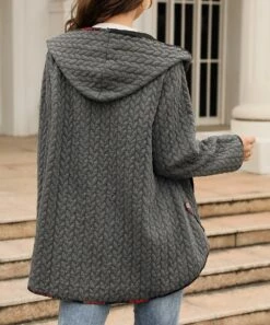 Cheapest ๐งจ CELLABIE Gray Floral Contrast-Trim Cable-Knit Hooded Button-Up ๐งฅ Coat - ๐ฉ Women ๐งจ 8 Cheapest ๐งจ CELLABIE Gray Floral Contrast-Trim Cable-Knit Hooded Button-Up ๐งฅ Coat - ๐ฉ Women ๐งจ -CELLABIE shop zu90238537 alt 2 tm1663867616