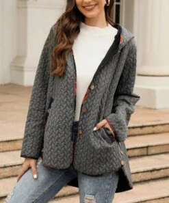 Cheapest ๐งจ CELLABIE Gray Floral Contrast-Trim Cable-Knit Hooded Button-Up ๐งฅ Coat - ๐ฉ Women ๐งจ 9 Cheapest ๐งจ CELLABIE Gray Floral Contrast-Trim Cable-Knit Hooded Button-Up ๐งฅ Coat - ๐ฉ Women ๐งจ -CELLABIE shop zu90238537 alt 3 tm1663867616