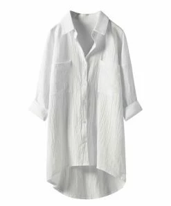 Coupon ⌛ CELLABIE White Pocket Hi-Low Button-Up - 👩 Women 👏 -CELLABIE shop zu90599368 alt 4 tm1604428871