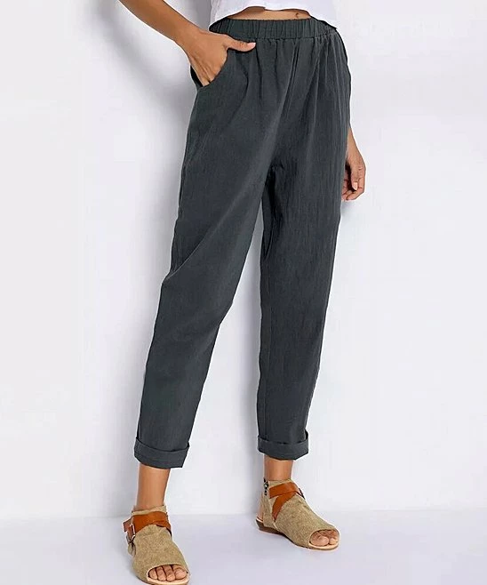 Cheapest ๐ CELLABIE Gray Pocket Cuff-Hem Crop Pants - ๐ฉ Women โจ 4 Cheapest ๐ CELLABIE Gray Pocket Cuff-Hem Crop Pants - ๐ฉ Women โจ - Image 2