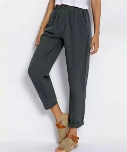 Cheapest 😍 CELLABIE Gray Pocket Cuff-Hem Crop Pants - 👩 Women ✨