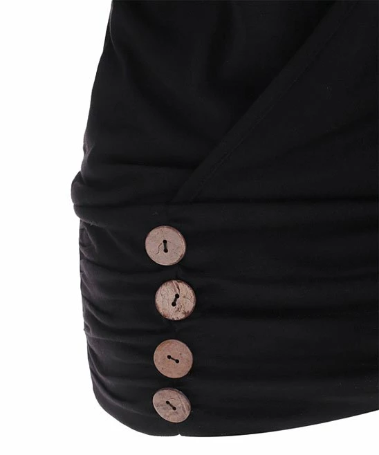 Budget ๐ CELLABIE Black & Red Lace-Detail Buton-Accent Surplice Tunic - ๐ฉ Women โญ 5 Budget ๐ CELLABIE Black & Red Lace-Detail Buton-Accent Surplice Tunic - ๐ฉ Women โญ - Image 3