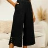 Budget 👍 CELLABIE Black Tulip-Hem Wide-Leg Pants - 👩 Women 😍 1 Budget 👍 CELLABIE Black Tulip-Hem Wide-Leg Pants - 👩 Women 😍 -CELLABIE shop zu94836057 main tm1661532153