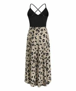 Discount 🧨 CELLABIE White & Black Leopard Cross-Strap Sleeveless Hi-Low 👗 Dress - 👩 Women 🌟 -CELLABIE shop zu95606788 alt 2 tm1620239369