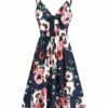 Outlet 🎁 CELLABIE Blue Floral Sleeveless Tie-Front A-Line 👗 Dress - 👩 Women 🔥