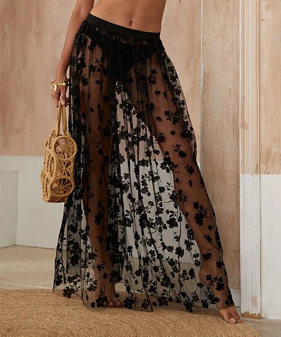 Best reviews of ⌛ CELLABIE Black Sheer Lace Floral Maxi 👗 Skirt - 👩 Women ⌛ 5 Best reviews of ⌛ CELLABIE Black Sheer Lace Floral Maxi 👗 Skirt - 👩 Women ⌛ - Image 3