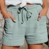 Best reviews of ❤️ CELLABIE Sage Texture Drawstring Shorts - 👩 Women ⌛ -CELLABIE shop zu96667809 main tm1623340843