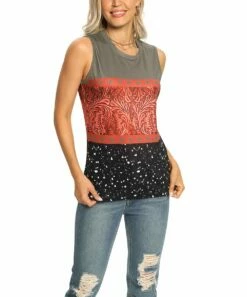 Best Pirce 🎁 CELLABIE Gray Color-Block Sleeveless Top - 👩 Women 🧨 -CELLABIE shop zu98081607 alt 2 tm1627410521
