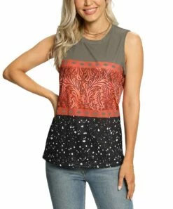 Best Pirce 🎁 CELLABIE Gray Color-Block Sleeveless Top - 👩 Women 🧨
