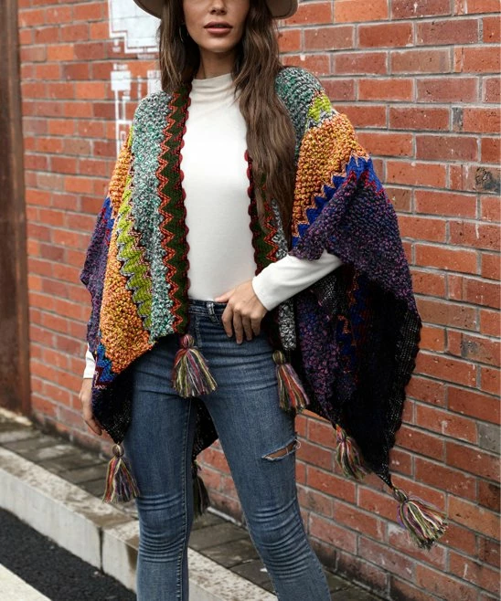Outlet ๐ CELLABIE Orange & Purple Zigzag-Knit Tassel Shawl - ๐ฉ Women ๐ 2 Outlet ๐ CELLABIE Orange & Purple Zigzag-Knit Tassel Shawl - ๐ฉ Women ๐