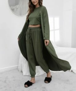 Outlet 🎁 CELLABIE Army Green Duster Set - 👩 Women 🧨