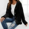 Hot Sale 🔥 CELLABIE Black Faux Fur Hooded Cardigan - 👩 Women 💯 -CELLABIE shop zu98641173 main tm1628869119