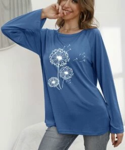 Outlet 🔔 CELLABIE Blue & White Dandelion Tunic - 👩 Women 😍 -CELLABIE shop zu98733156 alt 3 tm1629313753