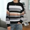 Best Pirce 🧨 CELLABIE Gray & Black Stripe Long-Sleeve Sweater - 👩 Women 🔥 -CELLABIE shop zu98879569 main tm1629736597